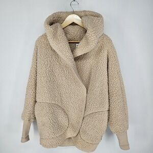 Nordic Beach Wrap O/S Oversized Sherpa Fleece Cardigan Hooded Jacket One Size